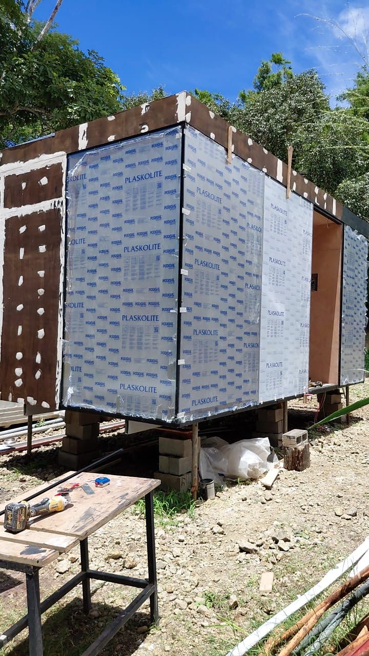 Estella walls and window openings in progress